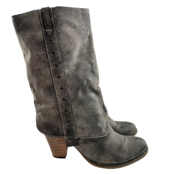 MIA Jeri midcalf womens Boots size 6.5 gray faux leather spat western - Picture 14 of 14
